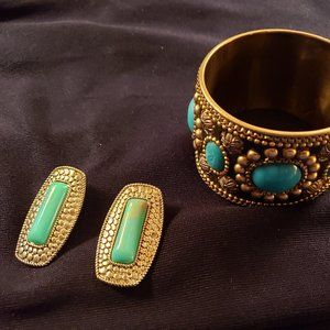 Costume Bracelet & Clip On Earrings